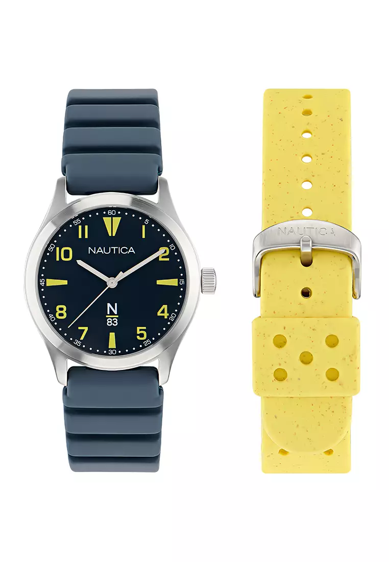 Jam Tangan Pria Nautica Hannay Bay Wheat Fiber Quartz Analog Watch - NAPHBS404