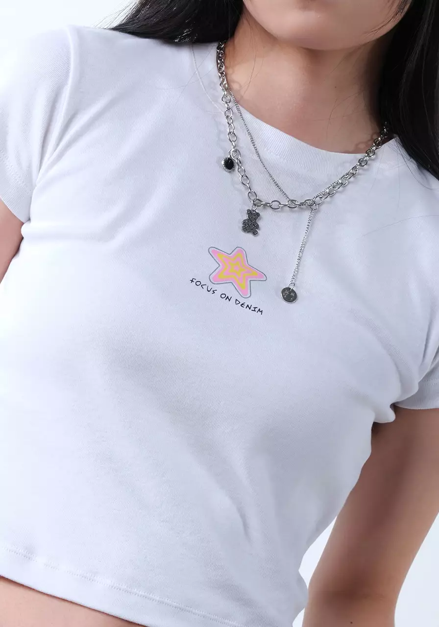 Kaos Baby Tee Wanita Ozzy Offwhite