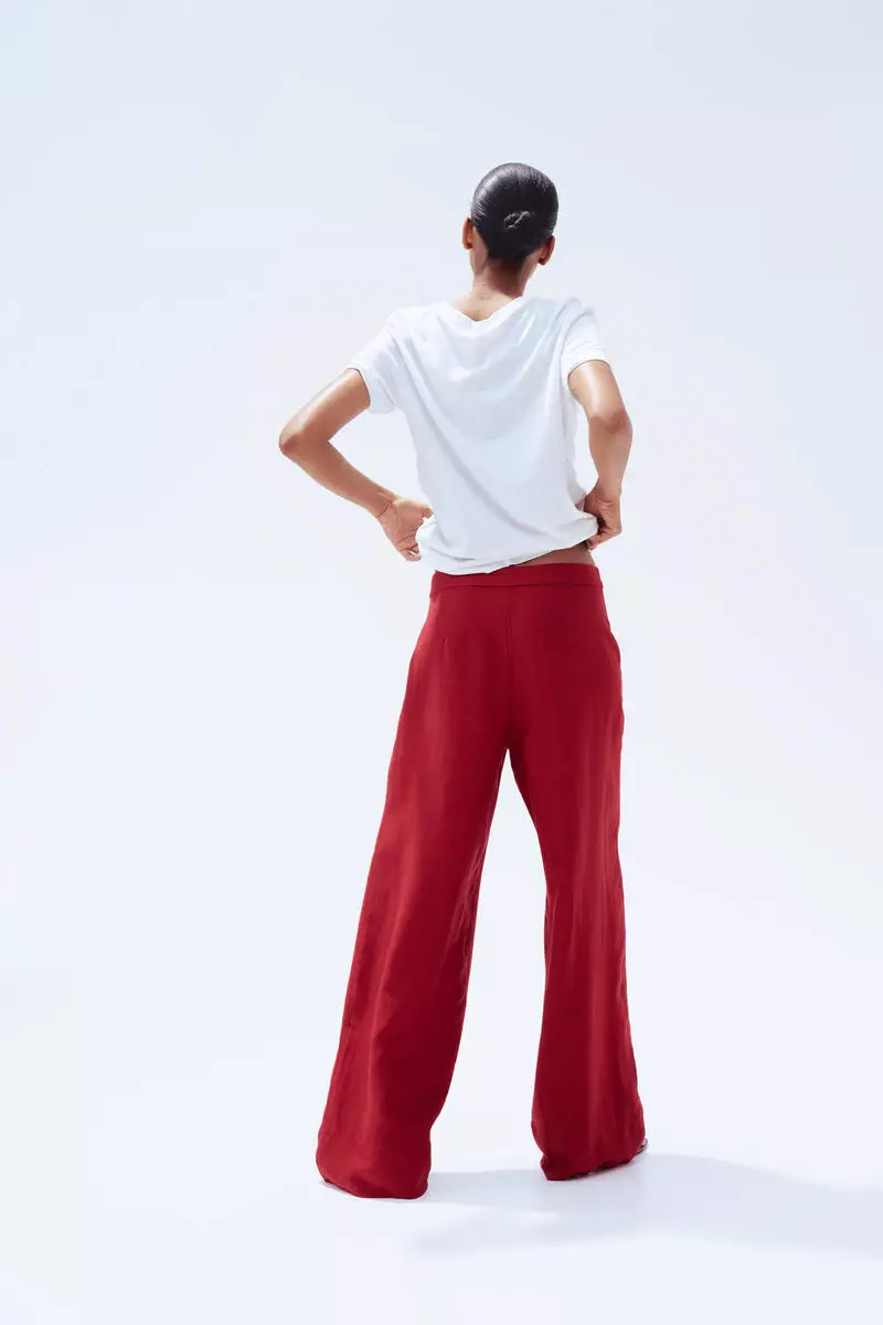 Linen-blend trousers