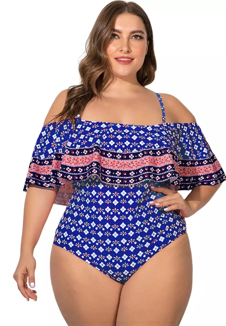 Purple plus size on sale swimsuit