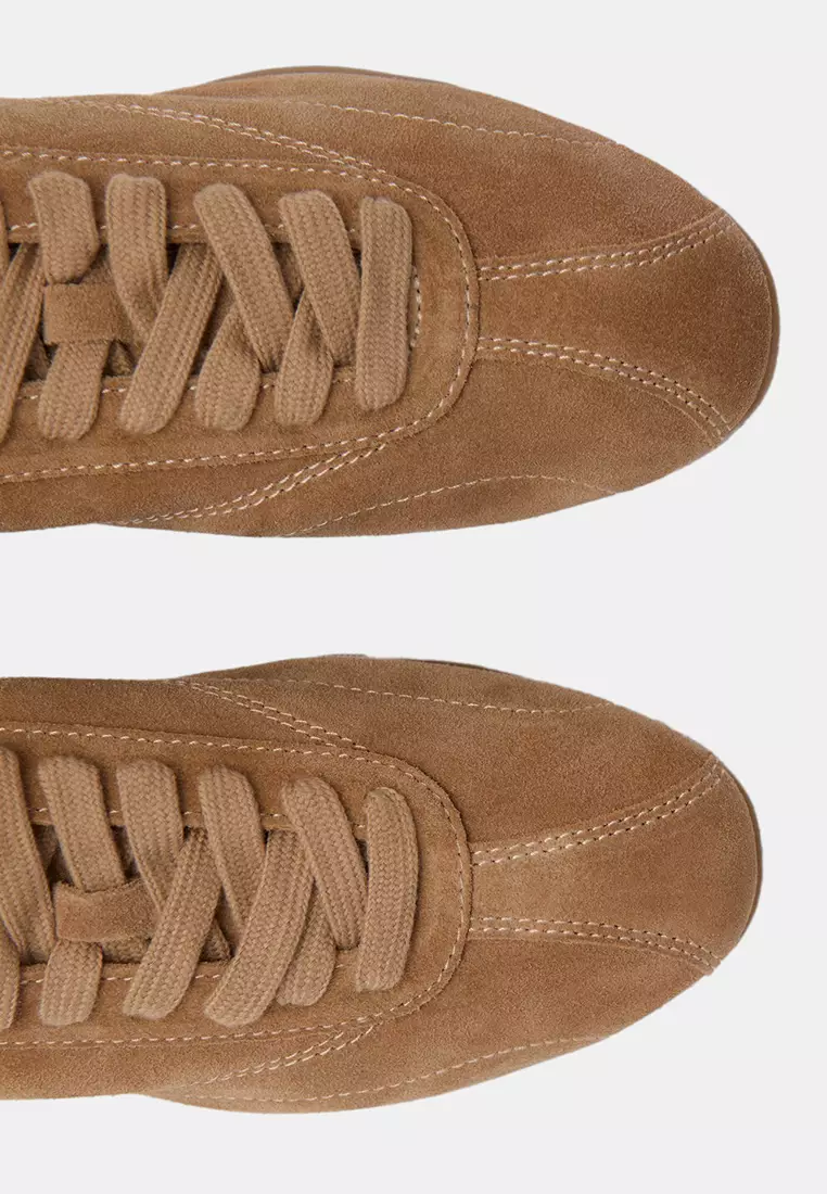 Contrasting Panel Leather Sneakers