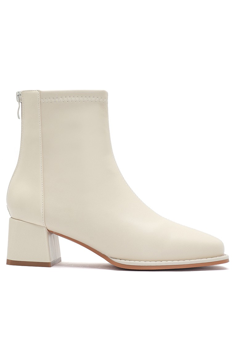 5CM Square Toe Synthetic Leather Ankle Boots 850-2