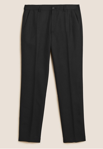 MARKS & SPENCER black M&S Regular Fit Trouser with Active Waist 9524BAAD152861GS_1