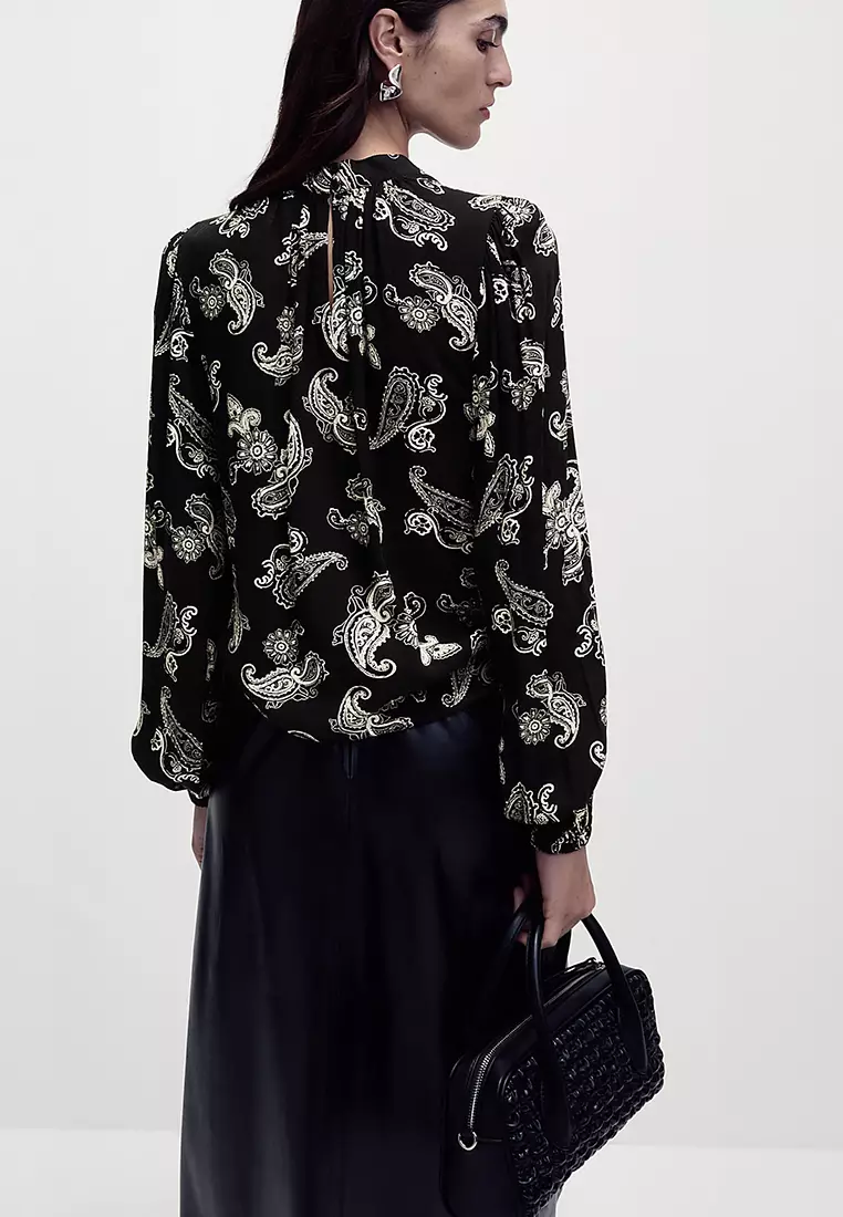 Printed High Neck Blouse