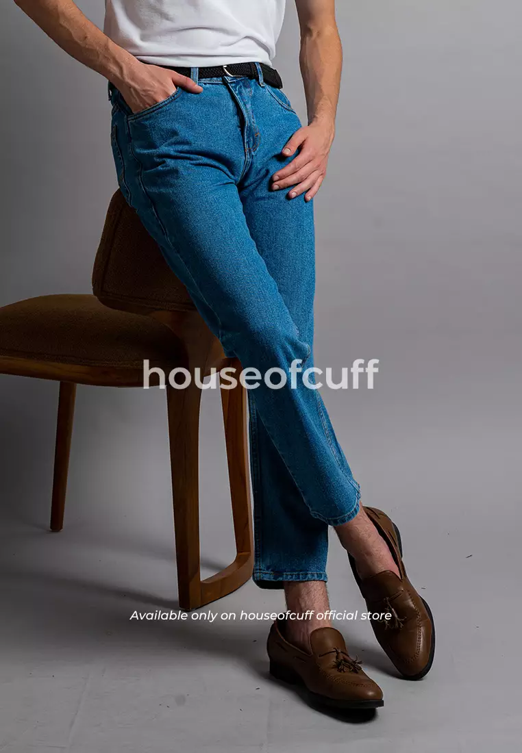 Houseofcuff Celana Jeans Reguler Fit Pria Panjang Denim Biru Muda