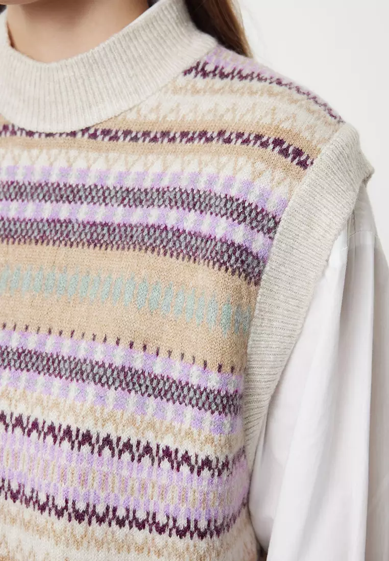 Lilac Patterned Knitwear Sweater Tctaw25Uv00012