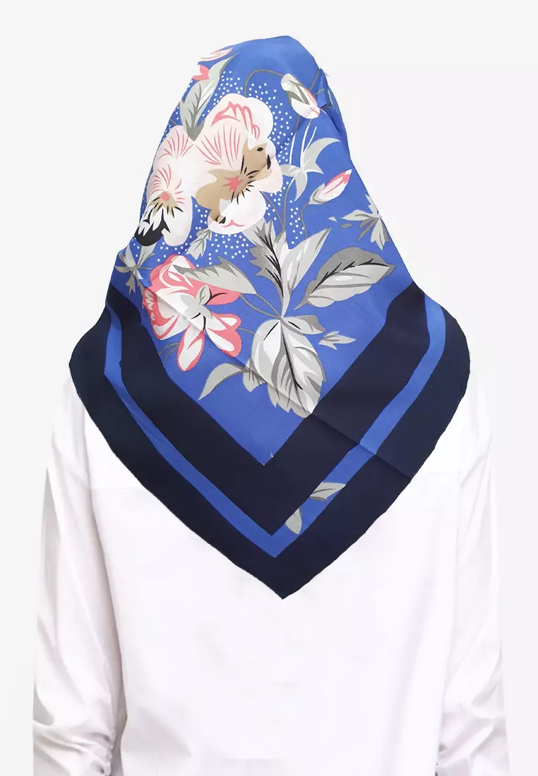 Nadya Voal Square Scarf Black