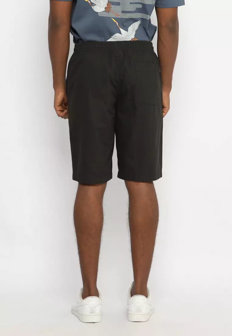 RBJ Celana Pendek Karet Polos Cotton Dark Army Pria