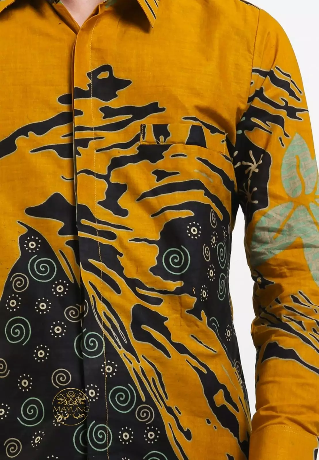 Awandirga kuning Kemeja Batik Pria Premium Slimfit Modern Lengan Panjang