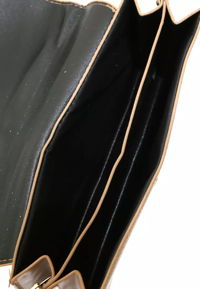 Eilaria Tas Selempang Wanita Shoulder Bag Desain Simple Material Leather ORIGINAL - Brown