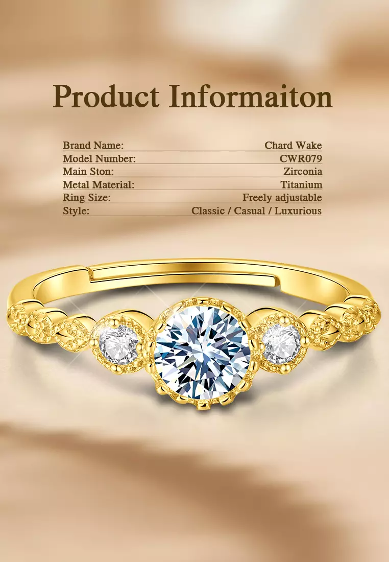 Cincin Wanita Original Berlian Adjustable Size Perhiasan Tunangan Cincin Cewek Fashion Korea Rings gold