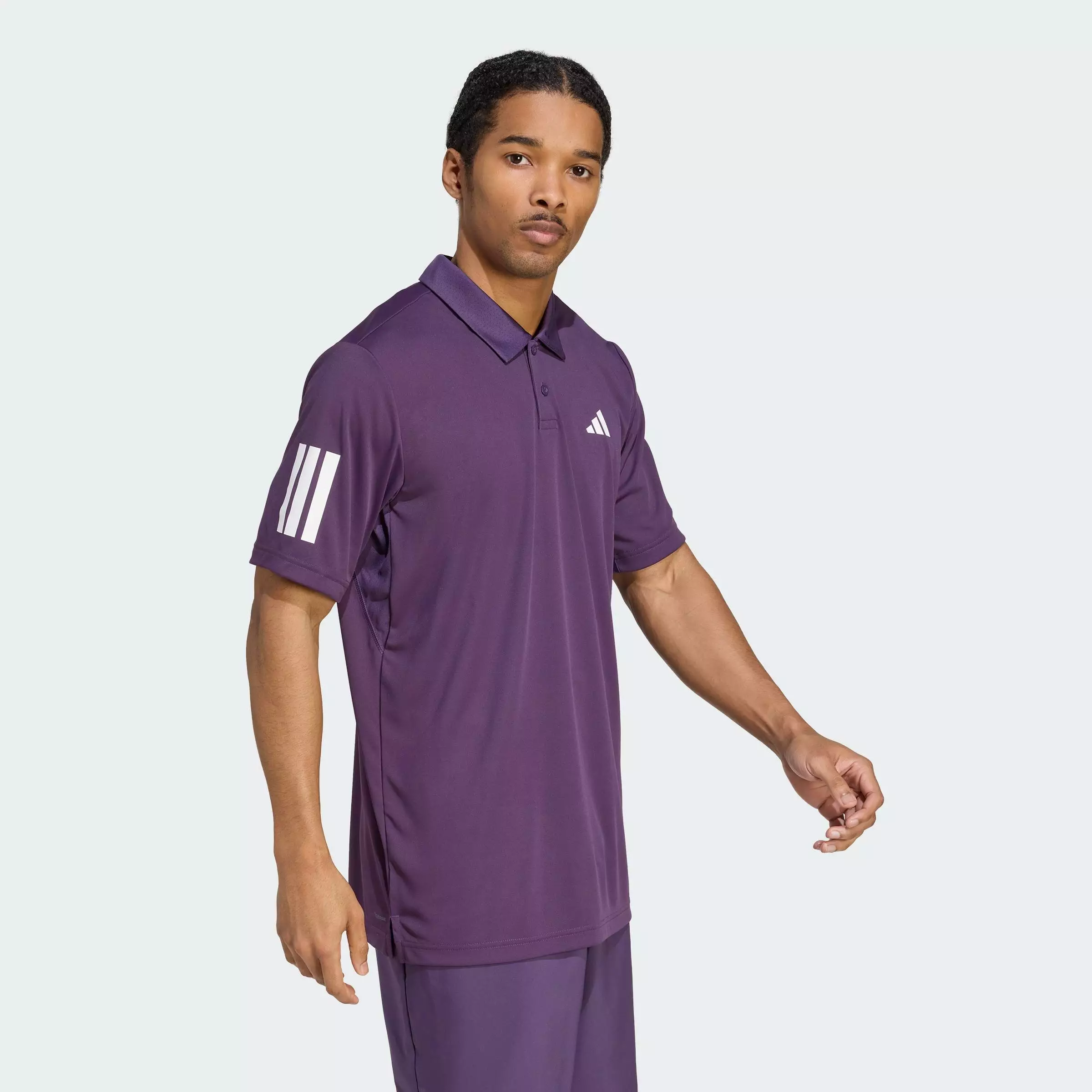Tennis Club Tennis 3-Stripes Polo Shirt Men Purple JY2901