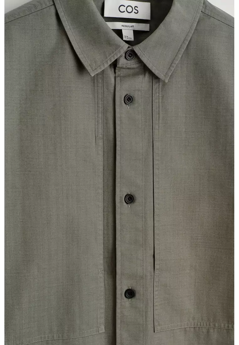 POCKET-DETAIL COTTON SHIRT