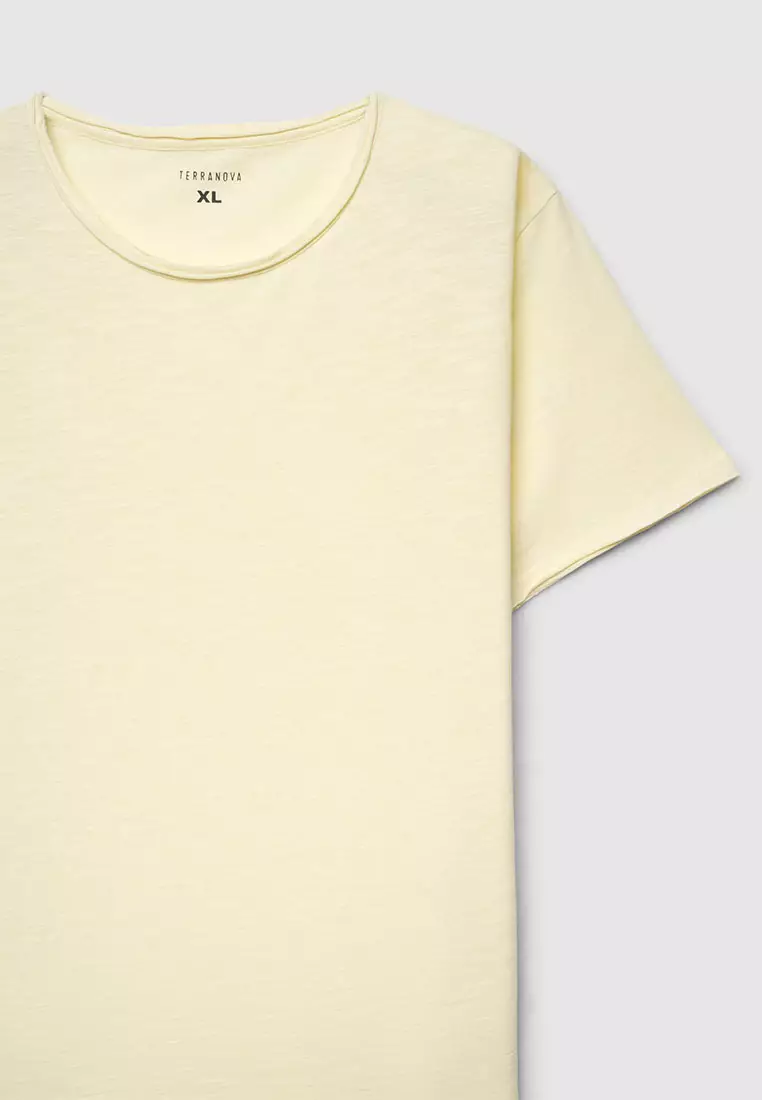 Men's Lightweight Stitching Crew neck T-shirt