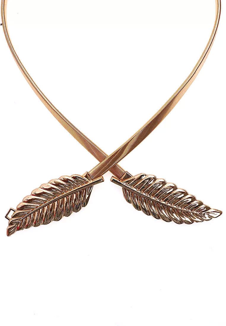 Fern Belt Ikat Pinggang Gesper Wanita Stylish Casual Comfortable Material Stainless Steel ORIGINAL - Gold