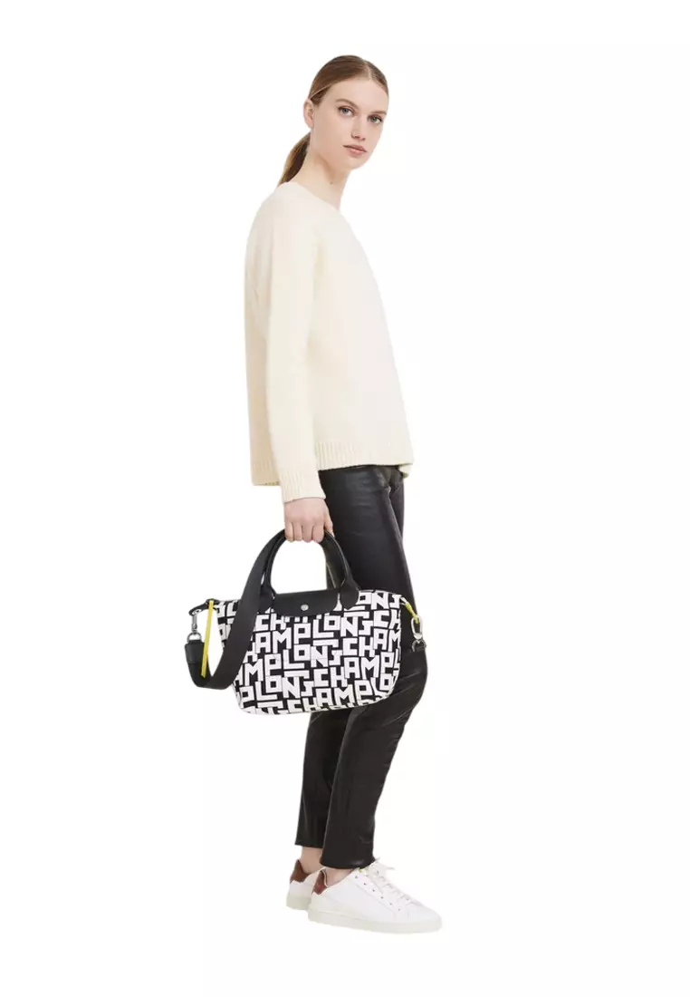 Le Pliage LGP Small Top Handle Bag - White/Black