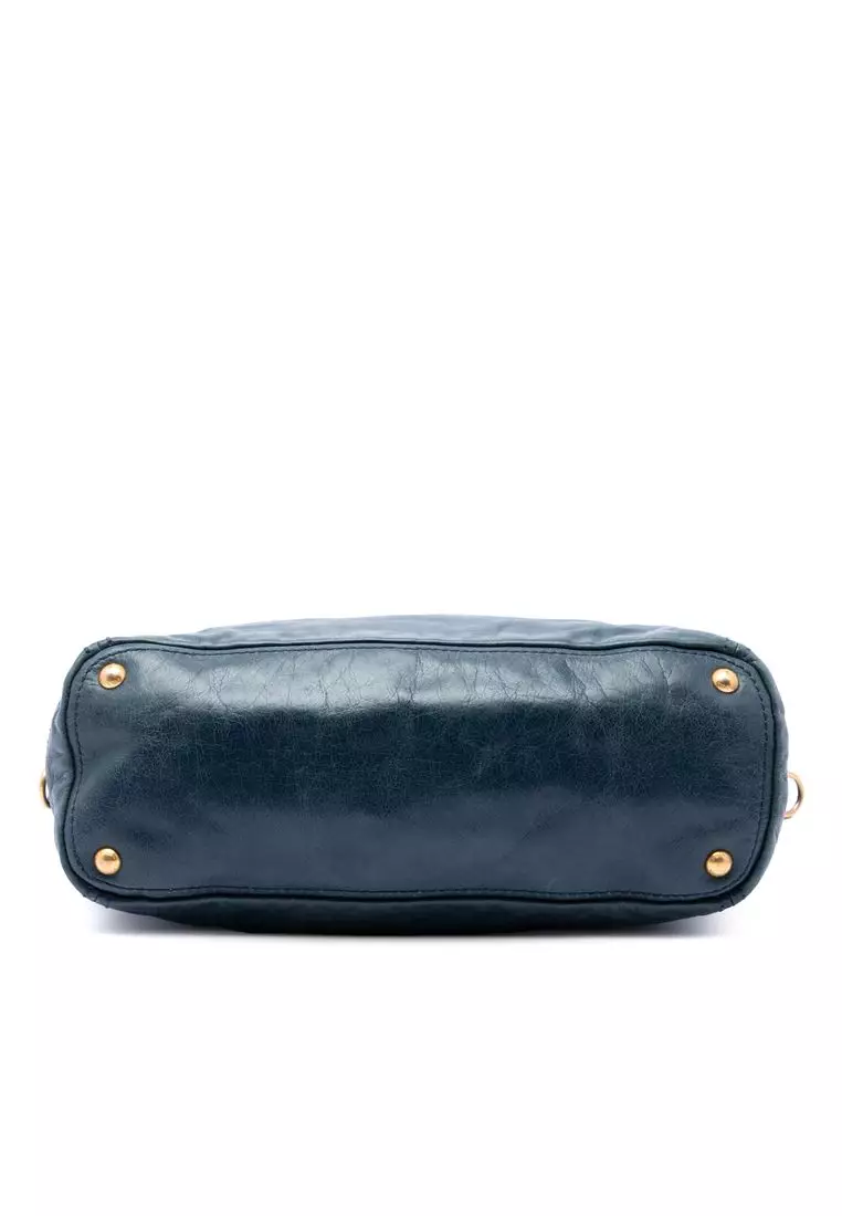 Pre-Loved Prada Vitello Shine Front Pocket Convertible Tote