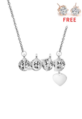 CELOVIS silver CELOVIS - LOVE SPARKS Zirconia Necklace in Silver FREE Elsie Earrings 8BF52AC8CB788AGS_1