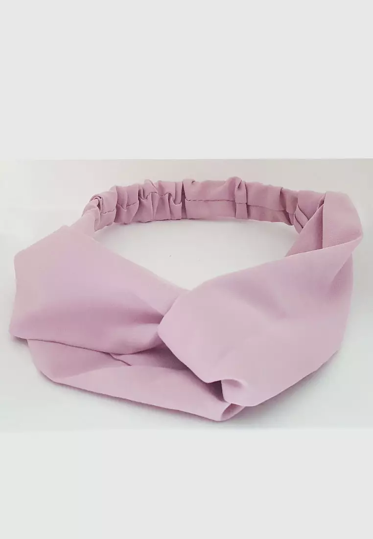 Twisted Headband Plain Lilac Purple