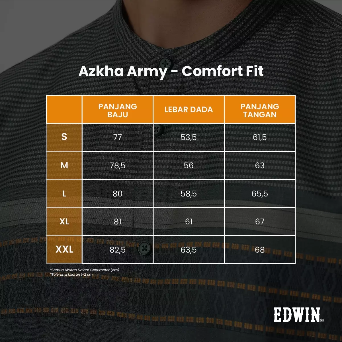 Kemeja Koko Pria Lengan Panjang Baju Muslim Pria AZKHA ARMY GREEN