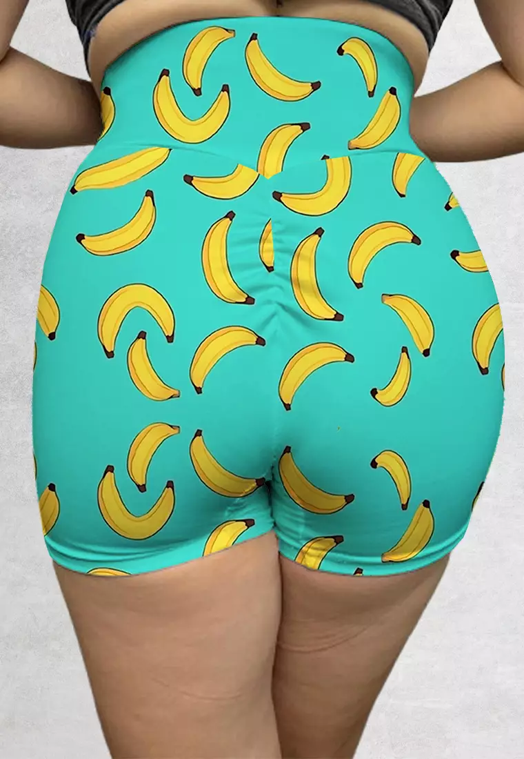 LB101 Booty Legging Gym Bermotif "banana" High Waist Wrap