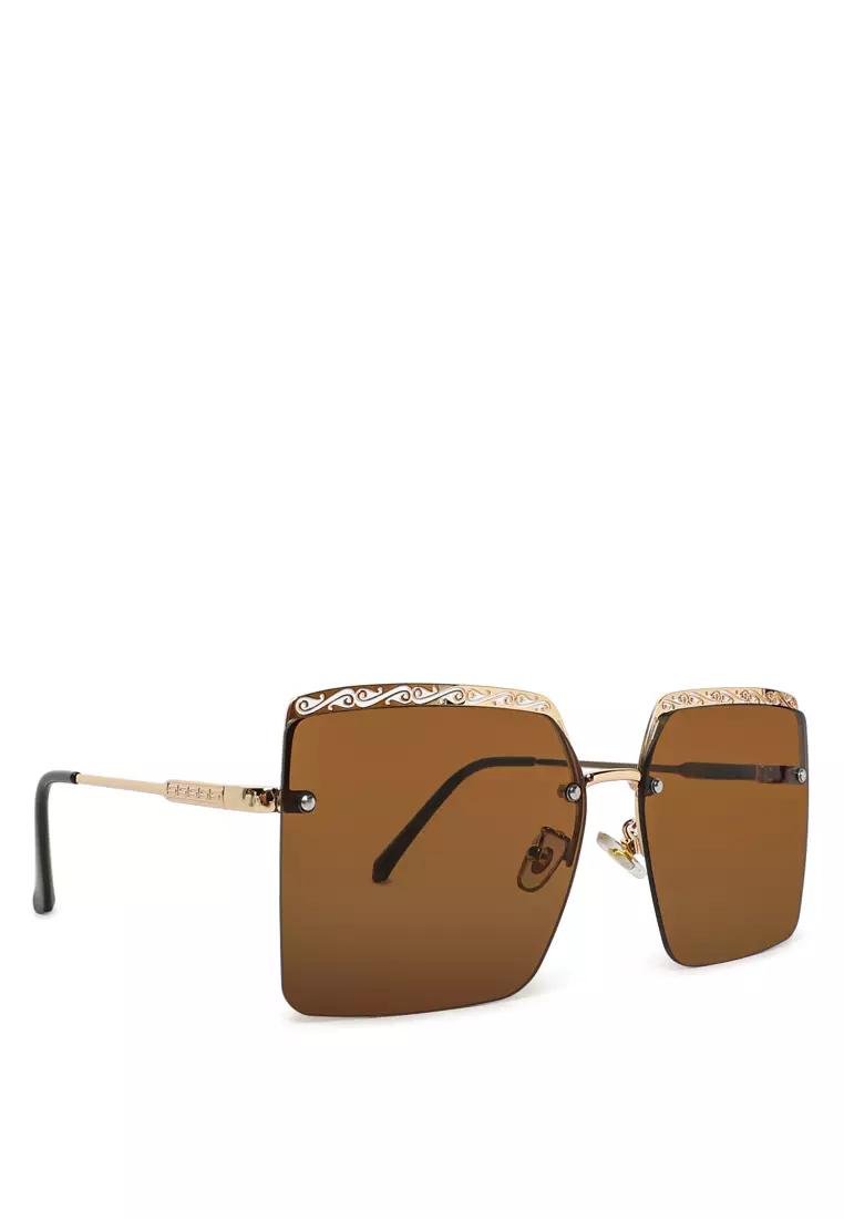 Ombre Tinted Funky Sunglasses In Brown