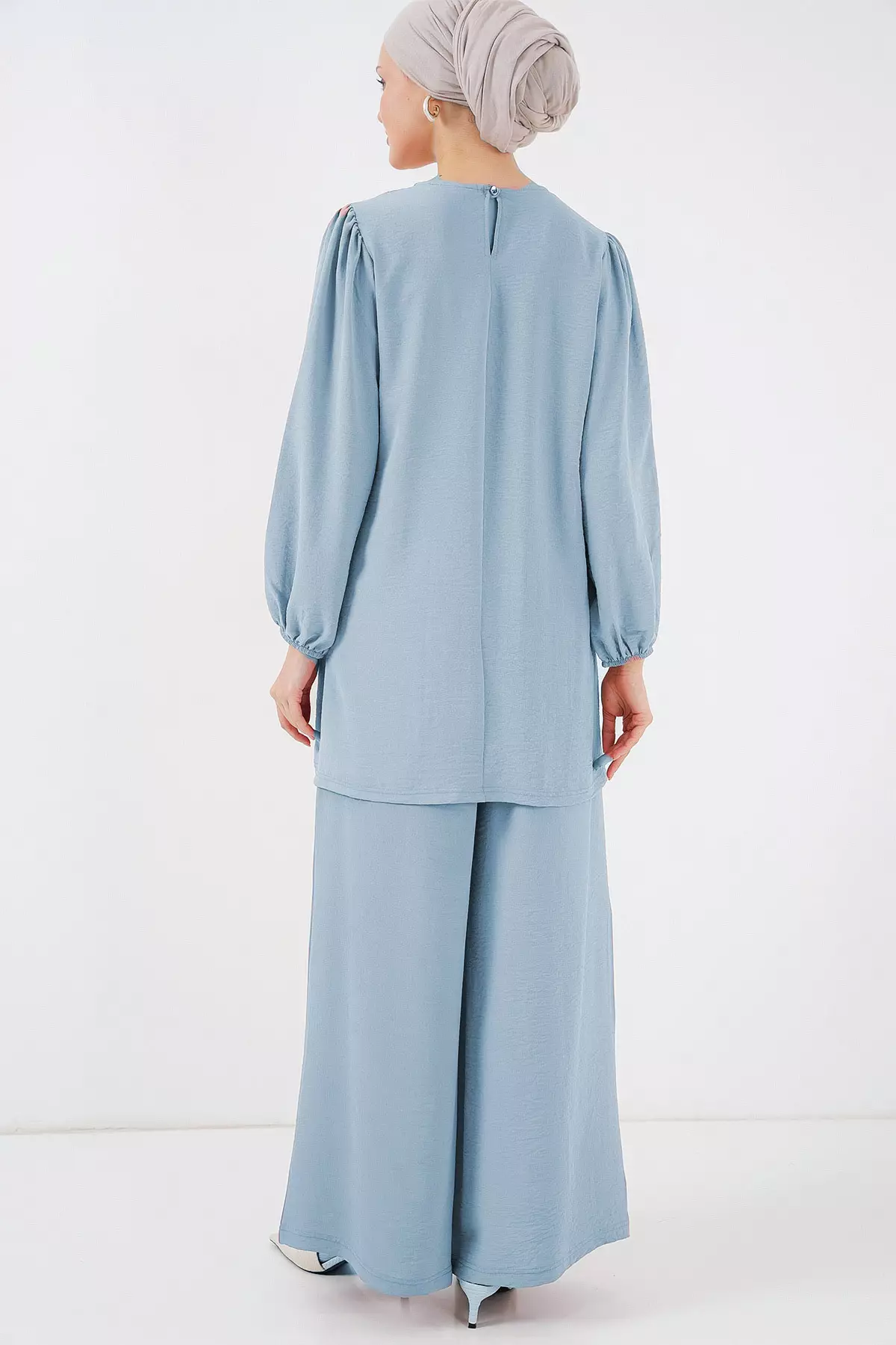 Ayrobin Tunic Pants Bottom Top Set 6712 - Light Blue