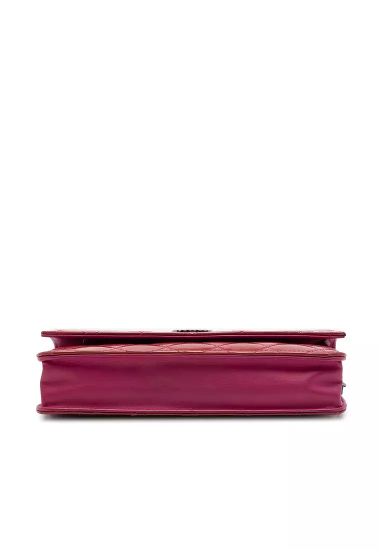 Pre-Loved Chanel Cc Quilted Patent Brilliant Wallet On Chain