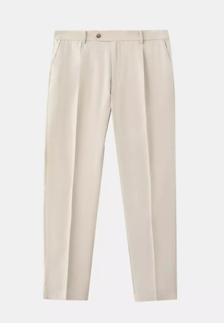 Regular-Fit Pleated Trousers