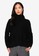 niko and ... black Textured Knit Rollover Collar Sweater 2F95AAAFD22B90GS_1