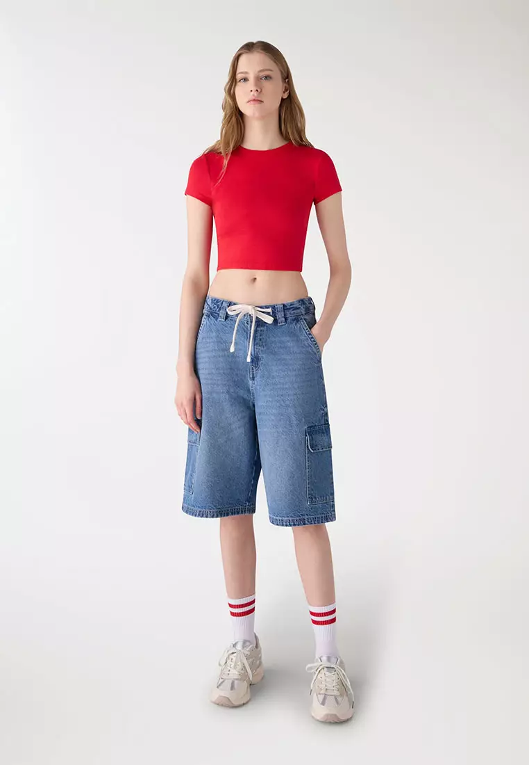 Women's Large Pockets Cargo Shorts