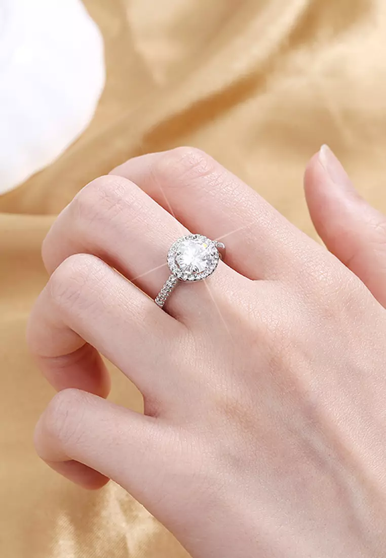 Cincin Wanita Berlapis Platinum Ring Anti Luntur Perhiasan Korea Luxury New Aksesoris Cewek R012