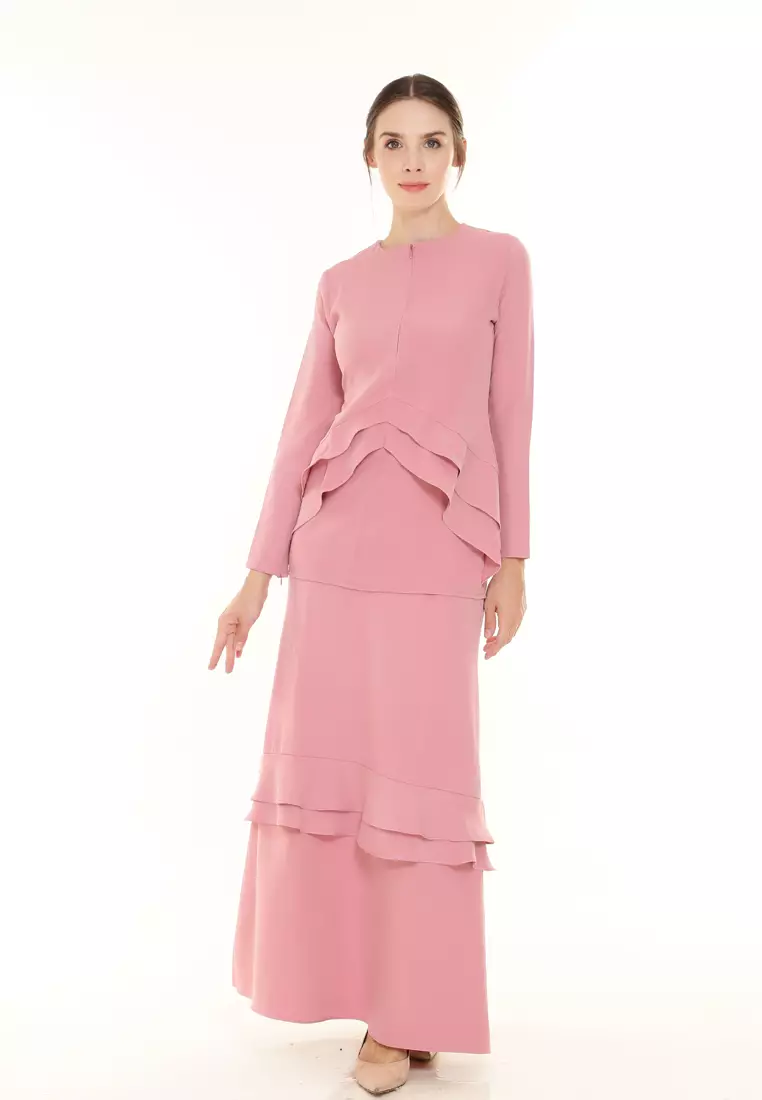 Vecona Kurung Modern in Peach Pink