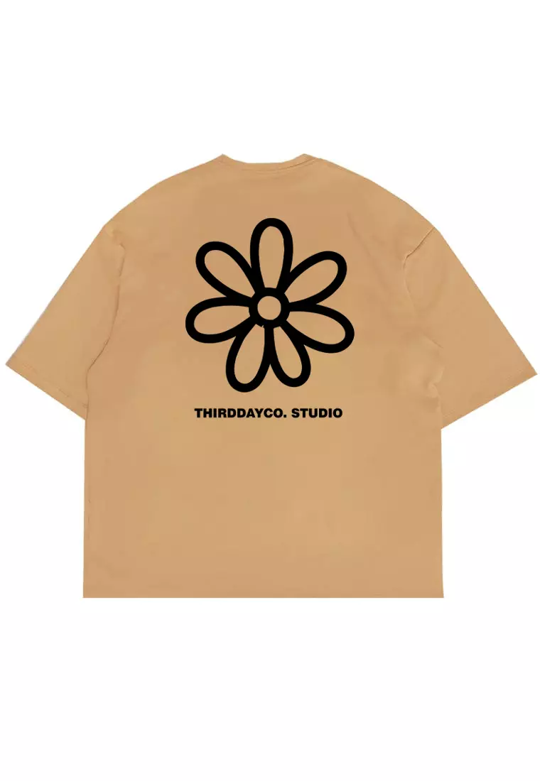 MTX35 Kaos Oversize Bahan Spandex Scubalux "simplest daisy" khaki