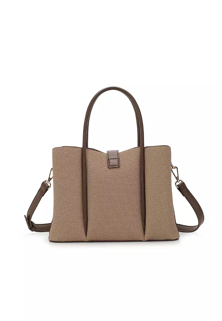 Women's Top Handle Bag / Sling Bag / Crossbody Bag / Shoulder Bag (Tas Tangan Wanita / Tas Selempang Wanita / Tas Bahu Wanita) - Cokelat