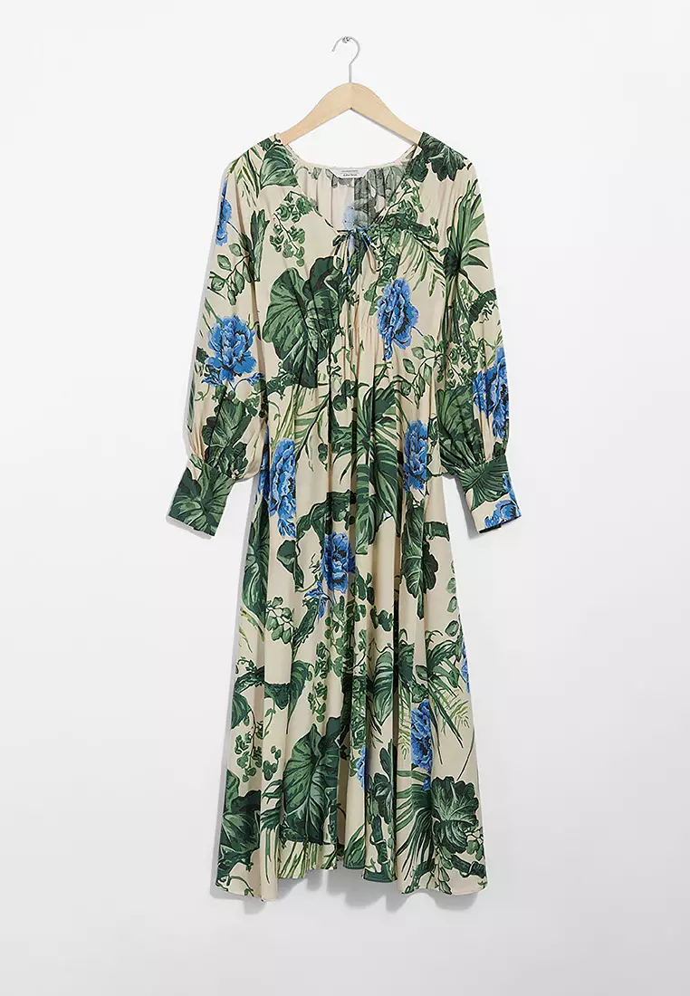 V-Cut Satin Midi Dress