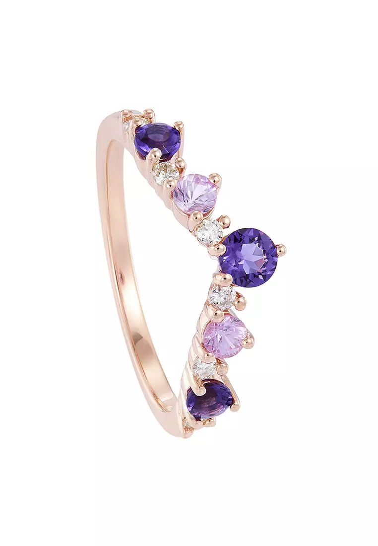 Garnet and discount amethyst ring