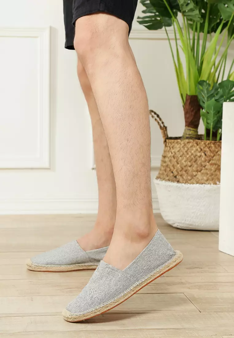 Drizzle grey slub clearance chambray women's espadrilles