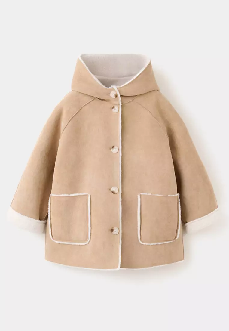 Jual MANGO KIDS Coat With Shearling-Effect Lining Original 2026 ...