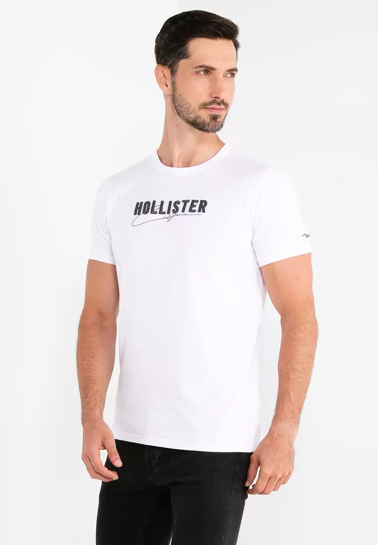 Hollister embroidered deals logo graphic tee
