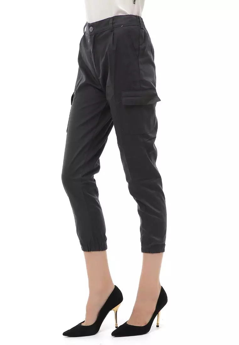 Jourel Jogger Pants Kasual Wanita Material Cotton ORIGINAL - Gray