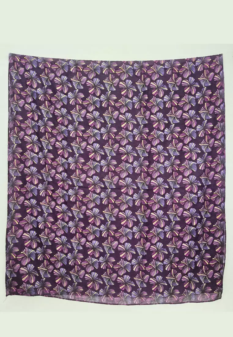 Aksesoris Wanita Orchid Gold Dust Embellish Syal Wanita Prada Viscose Pashmina Shawl Purple & Gold