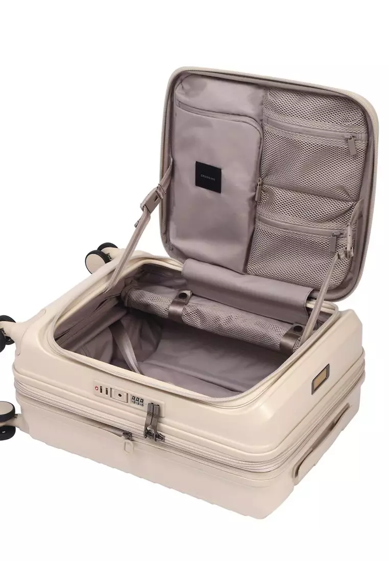 CROSSING INVI 20" Carry On Expandable Luggage With Front & Middle Access V3 - Sandwhite
