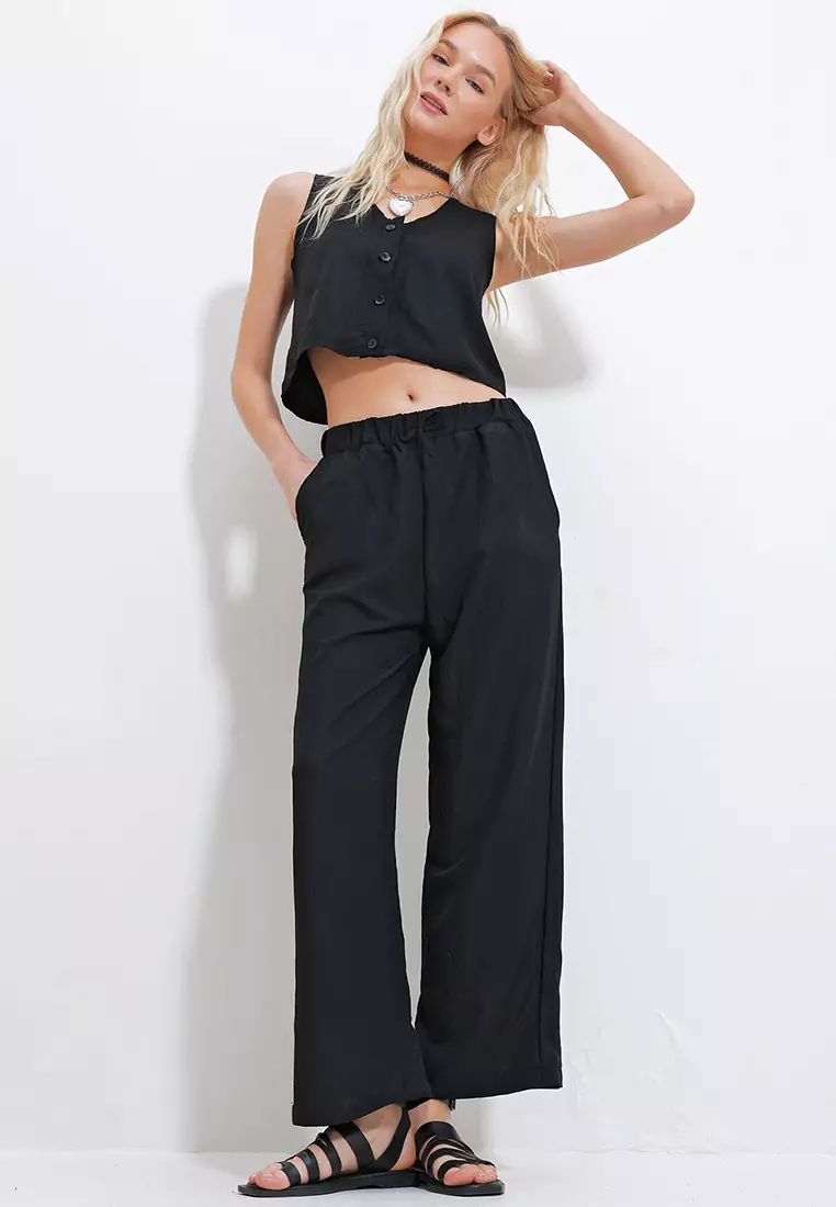 Crop Top and Pants Set