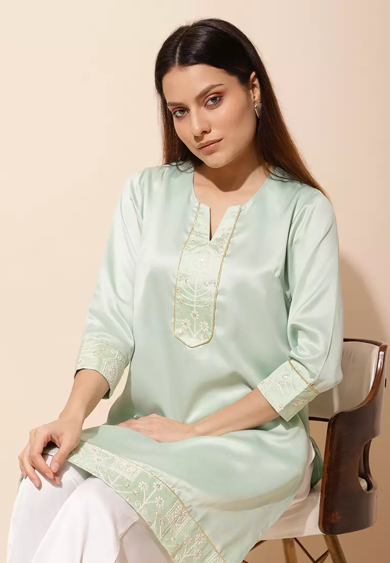 Chanira Festive Aiza Tunic-Pastel Green