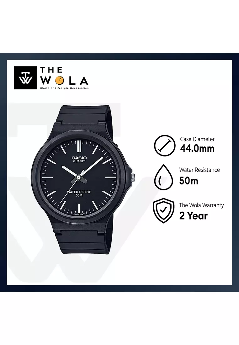 Men's Analog Watch MW-240-1EV Black Resin Band