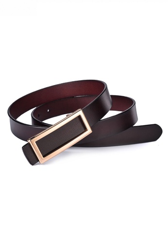 Twenty Eight Shoes brown Metal Pin Gold Color Rectangle Buckle Leather Belt JW CY-077 D5EA5ACDB37CF7GS_1