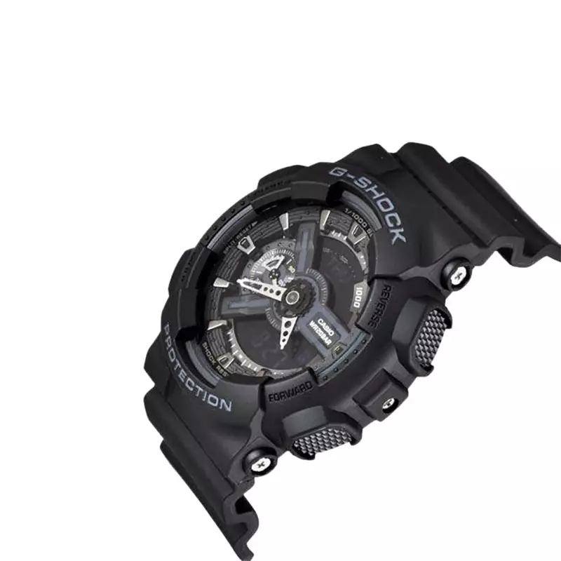 Jam Tangan Pria Casio G-Shock GA-110-1BJF GA110 GA-110 Black Digital Analog Dial Black Resin Band (JDM)