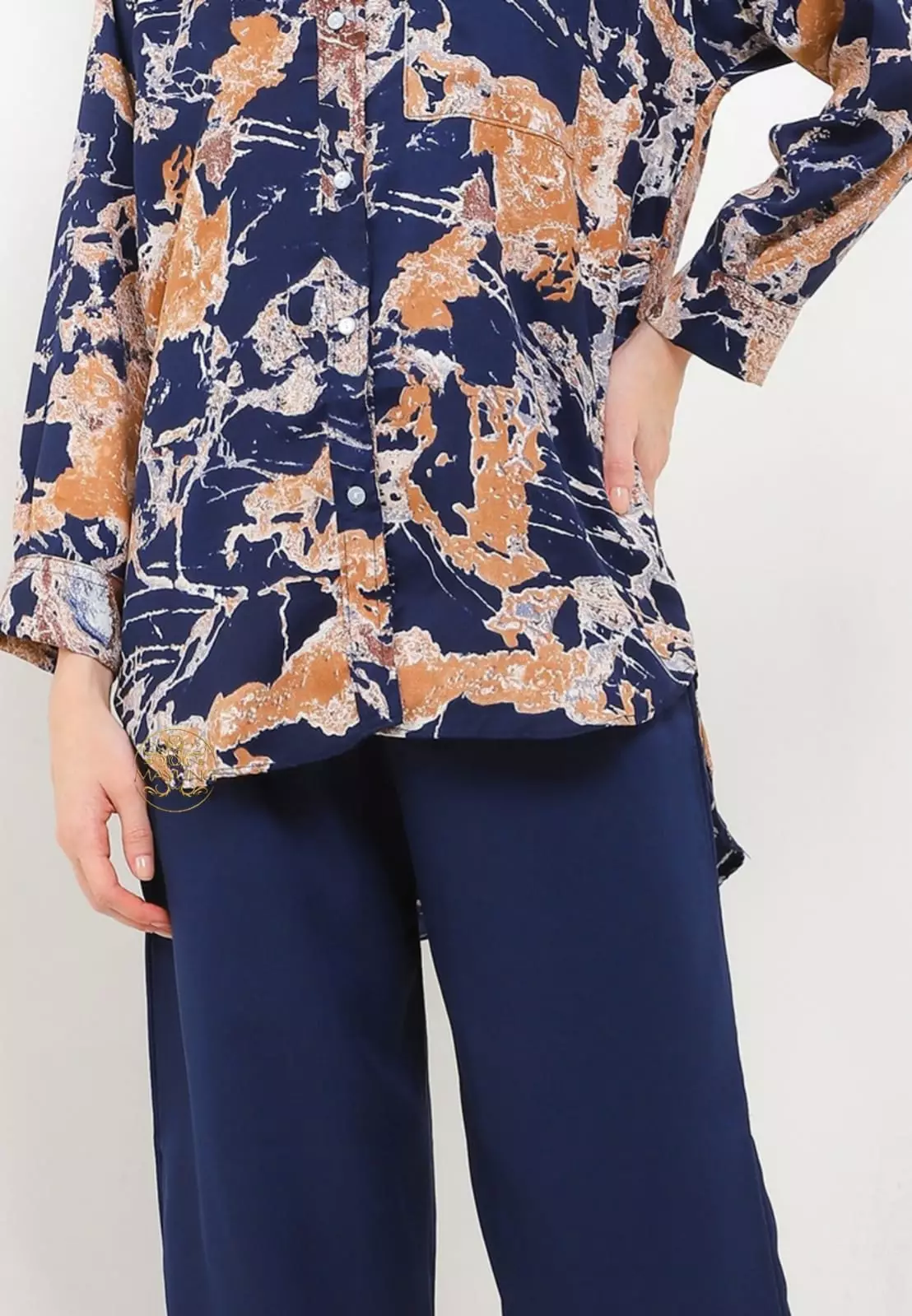 Sakifa Navy Setelan Celana Premium MYA