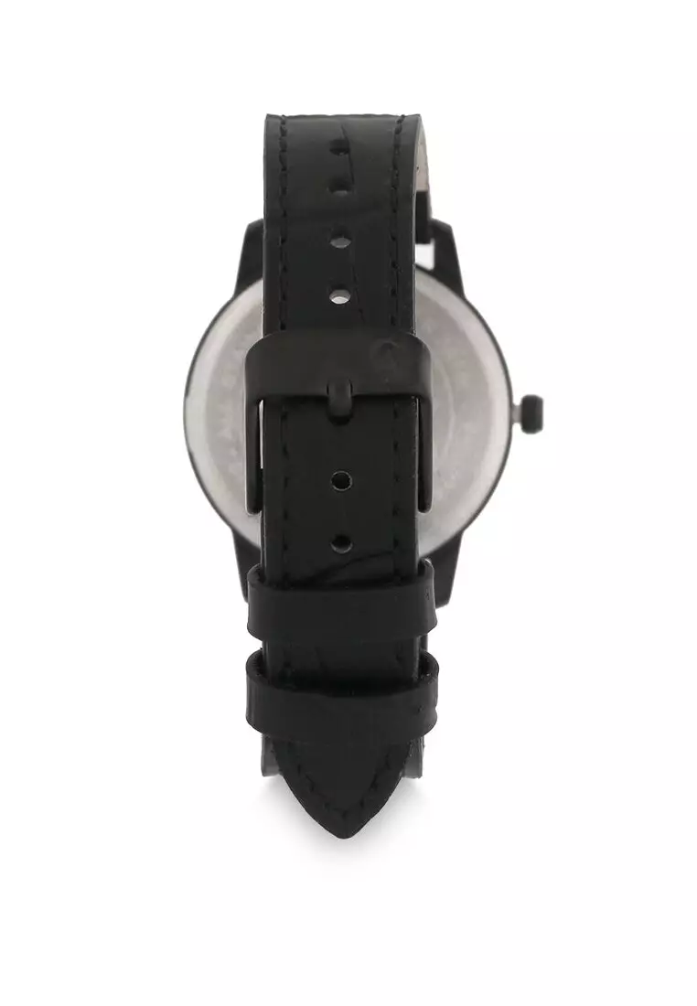 Alexandre Christie Jam Tangan Wanita - Black - Leather Strap - 1030 LDLIPBA